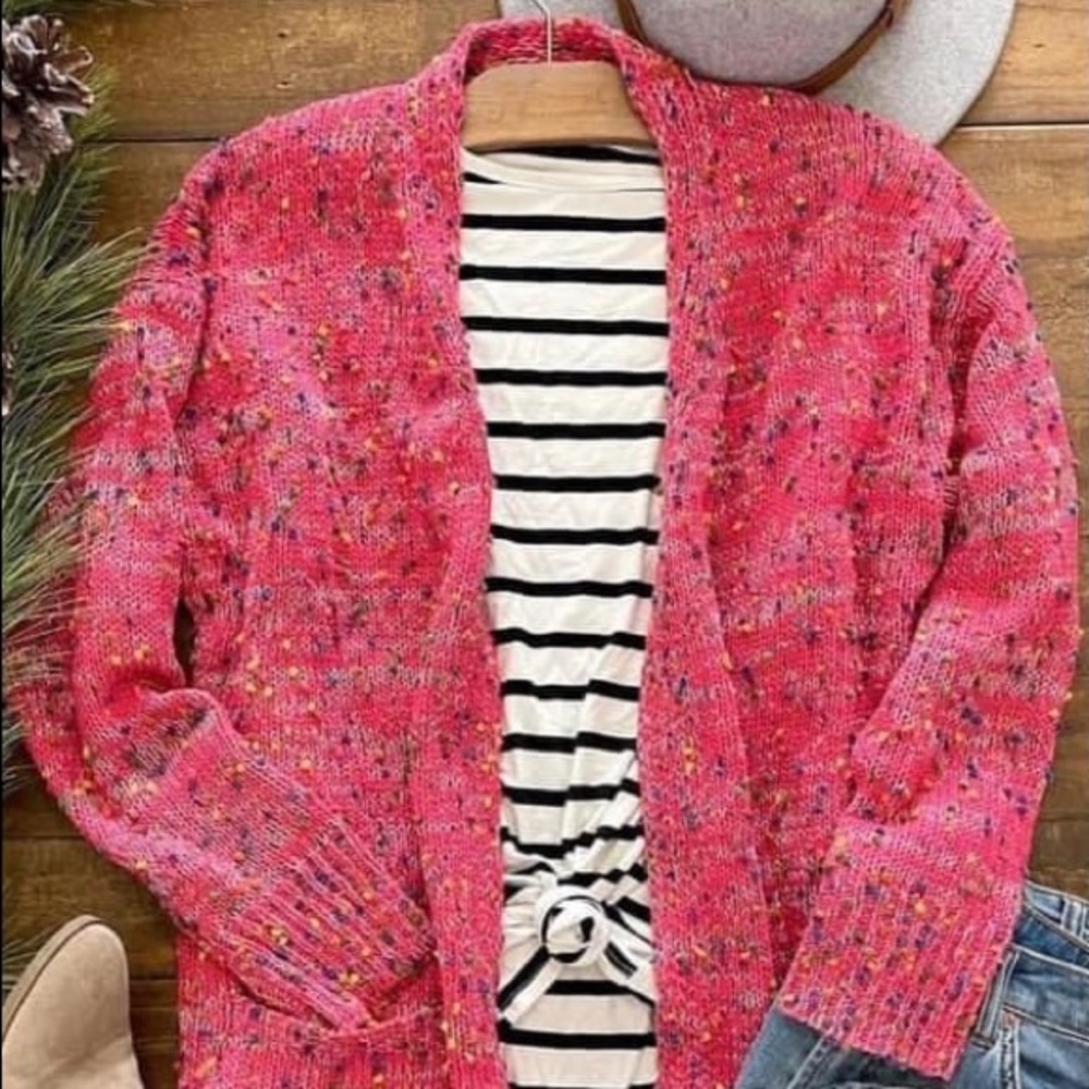 Brand new w tags! Hot Pink Dot Cardigan!
